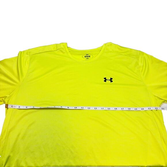 Under Armour UA Tech Vent T-Shirt Mens XL Neon Yellow Athletic Loose Fit NWT - Picture 5 of 5